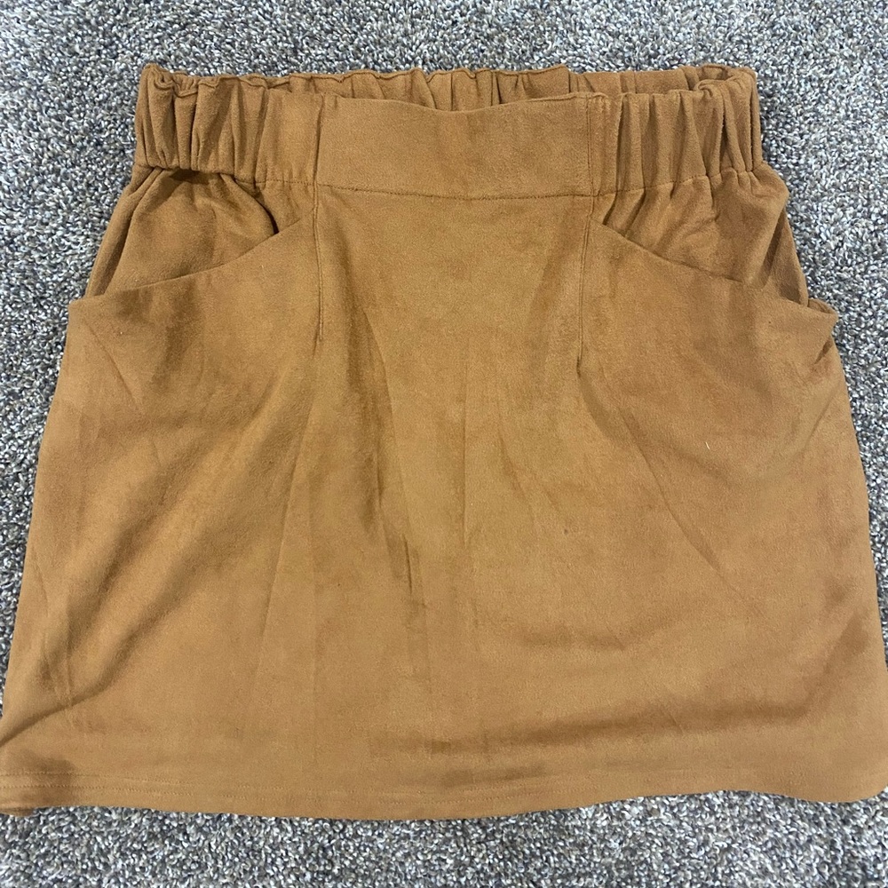 Tan suede skirt